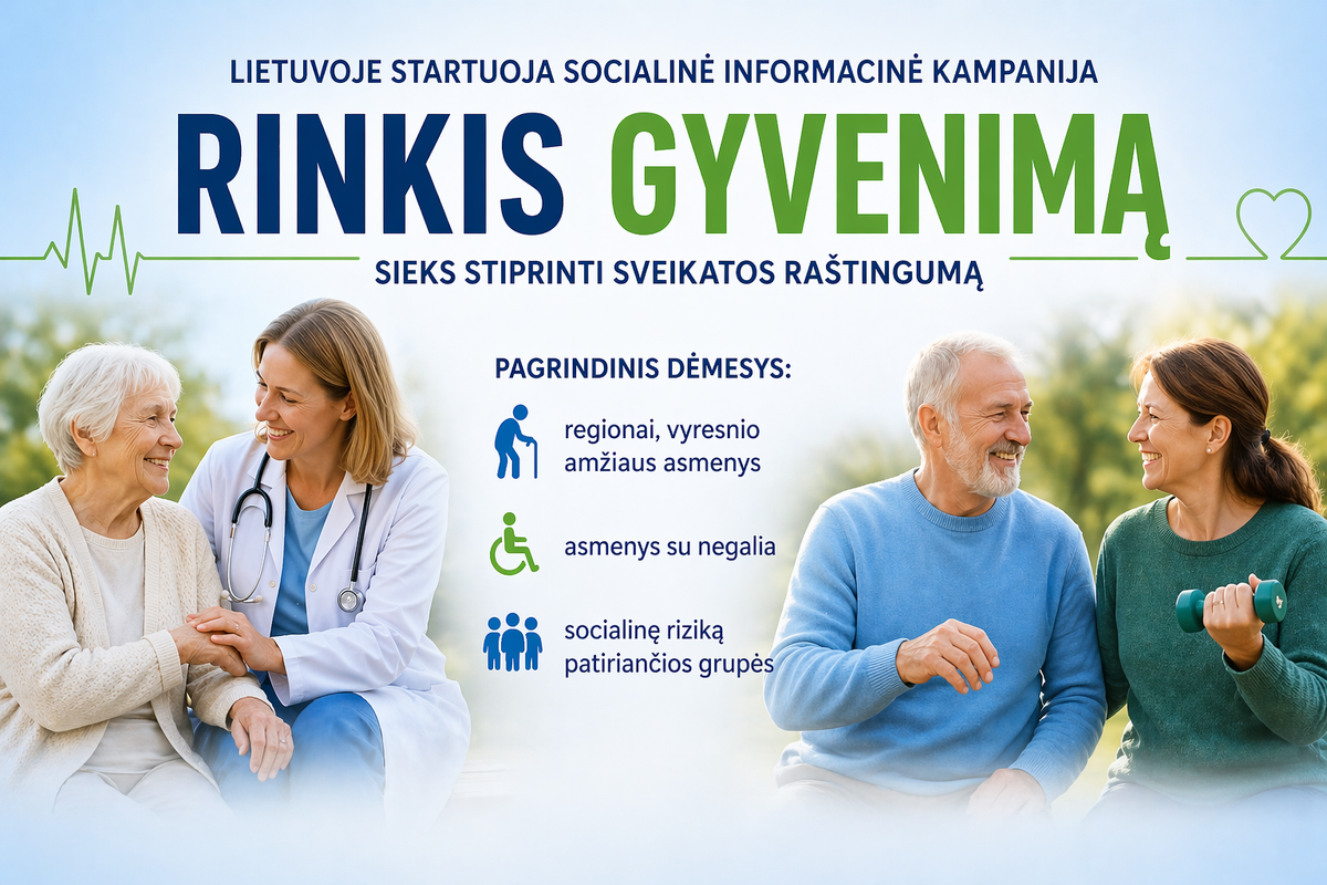 Regionuose startuoja viešinimo kampanija „Rinkis gyvenimą“: sieks stiprinti sveikatos raštingumą