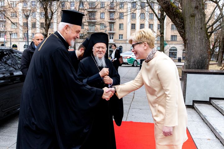 Ministrė Pirmininkė susitiko su pirmą kartą Lietuvoje viešinčiu Visuotiniu patriarchu Baltramiejumi