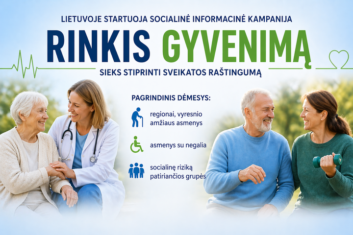 Regionuose startuoja viešinimo kampanija „Rinkis gyvenimą“: sieks stiprinti sveikatos raštingumą
